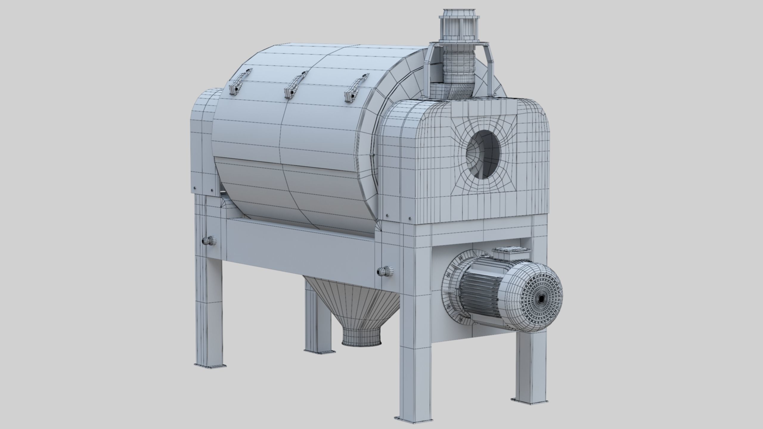 Vibro Bran Finisher - Wheat Grain Flour Milling Machine Low-poly 3D model_36