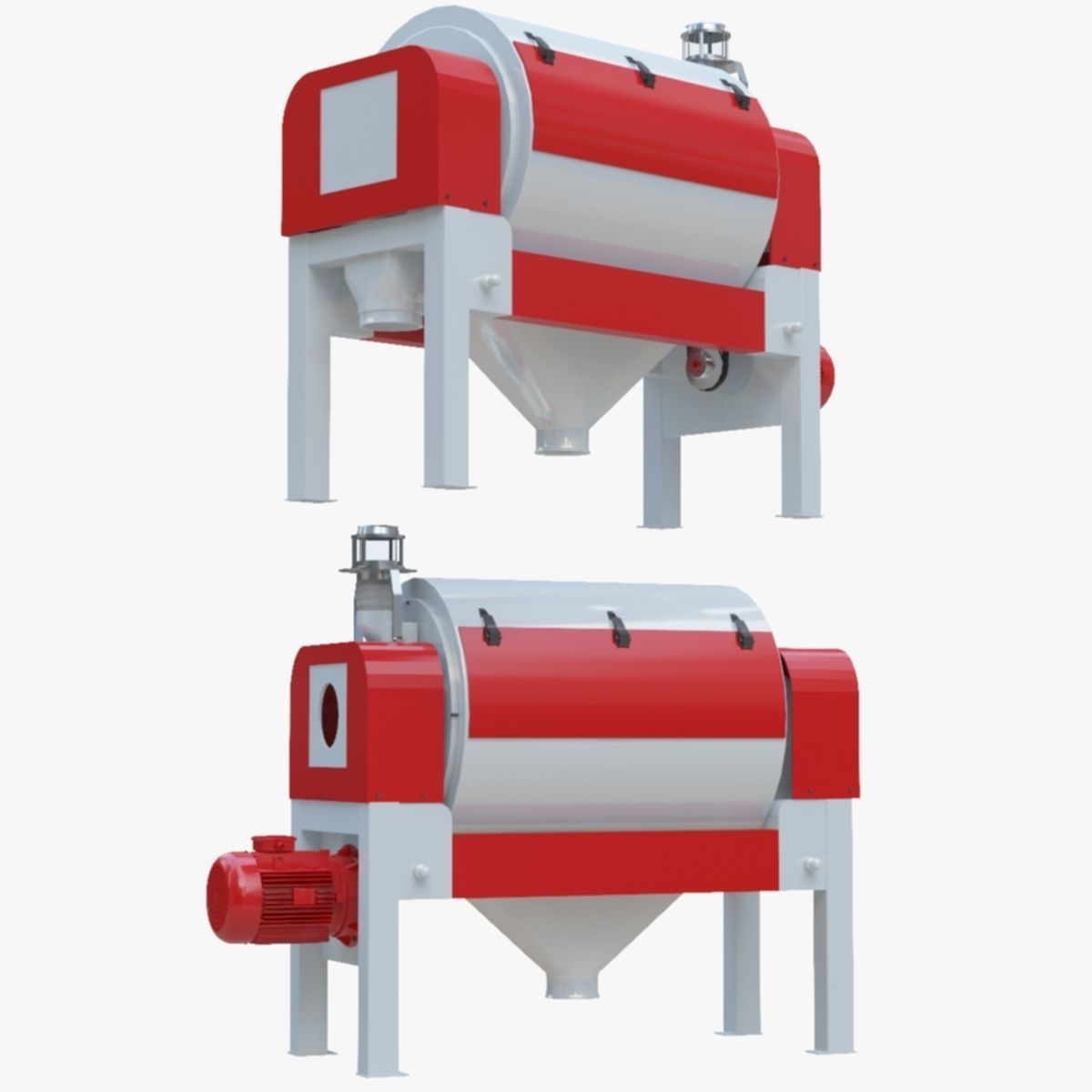 Vibro Bran Finisher - Wheat Grain Flour Milling Machine Low-poly 3D model_14