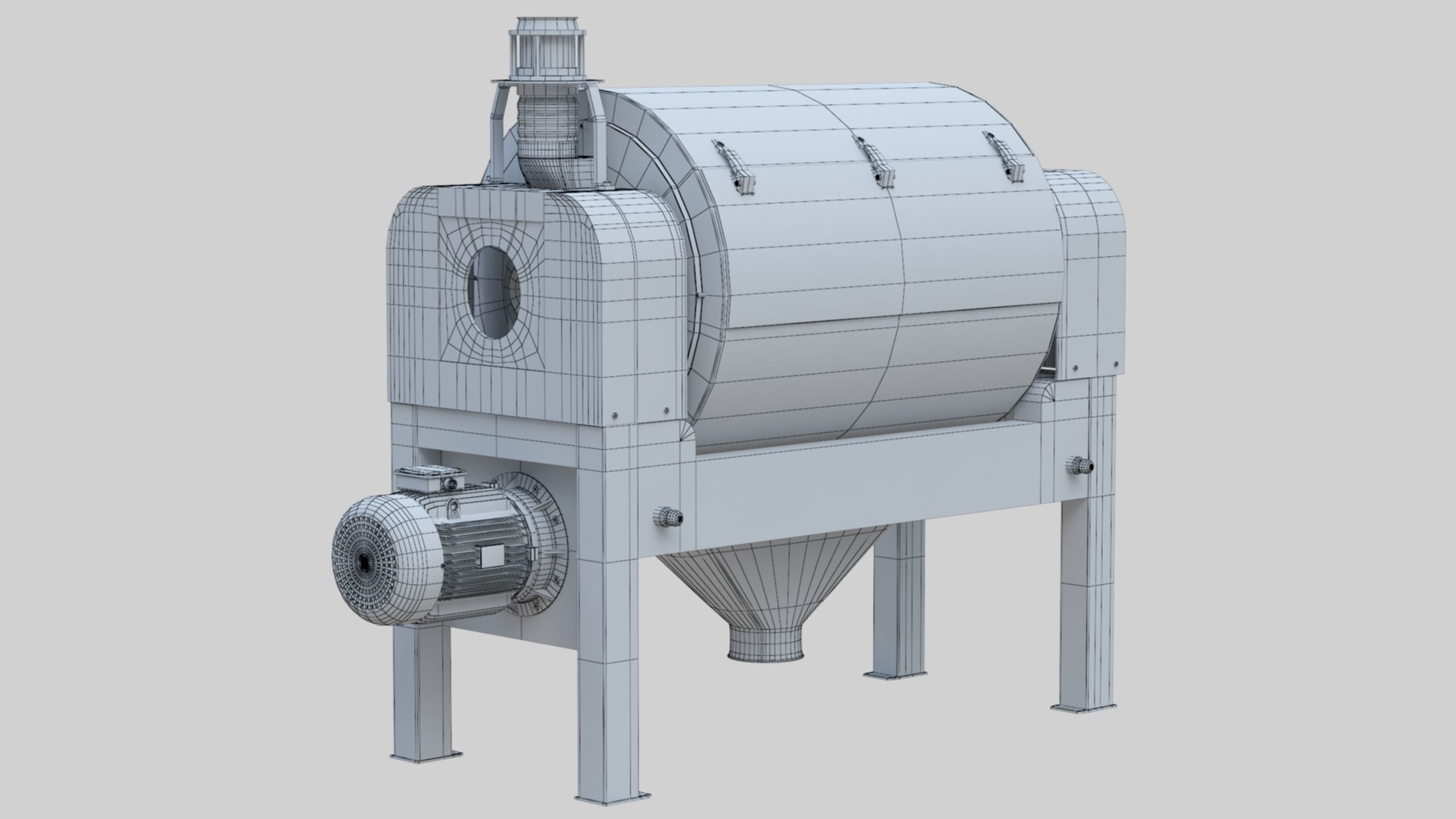 Vibro Bran Finisher - Wheat Grain Flour Milling Machine Low-poly 3D model_31