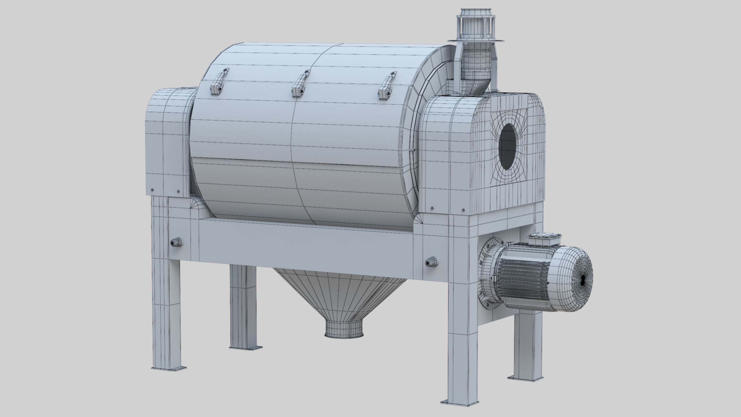Vibro Bran Finisher - Wheat Grain Flour Milling Machine Low-poly 3D model_37