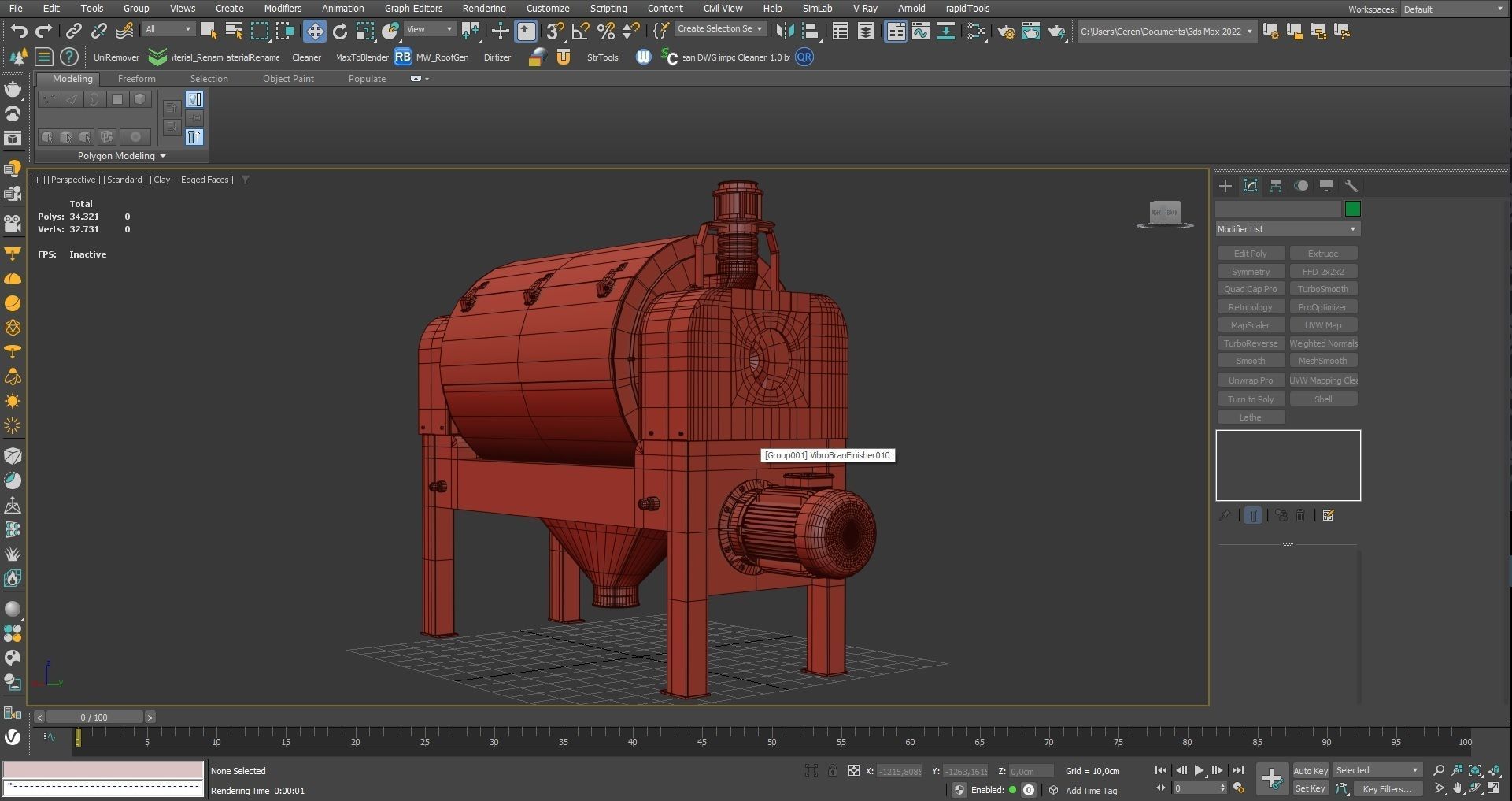 Vibro Bran Finisher - Wheat Grain Flour Milling Machine Low-poly 3D model_9