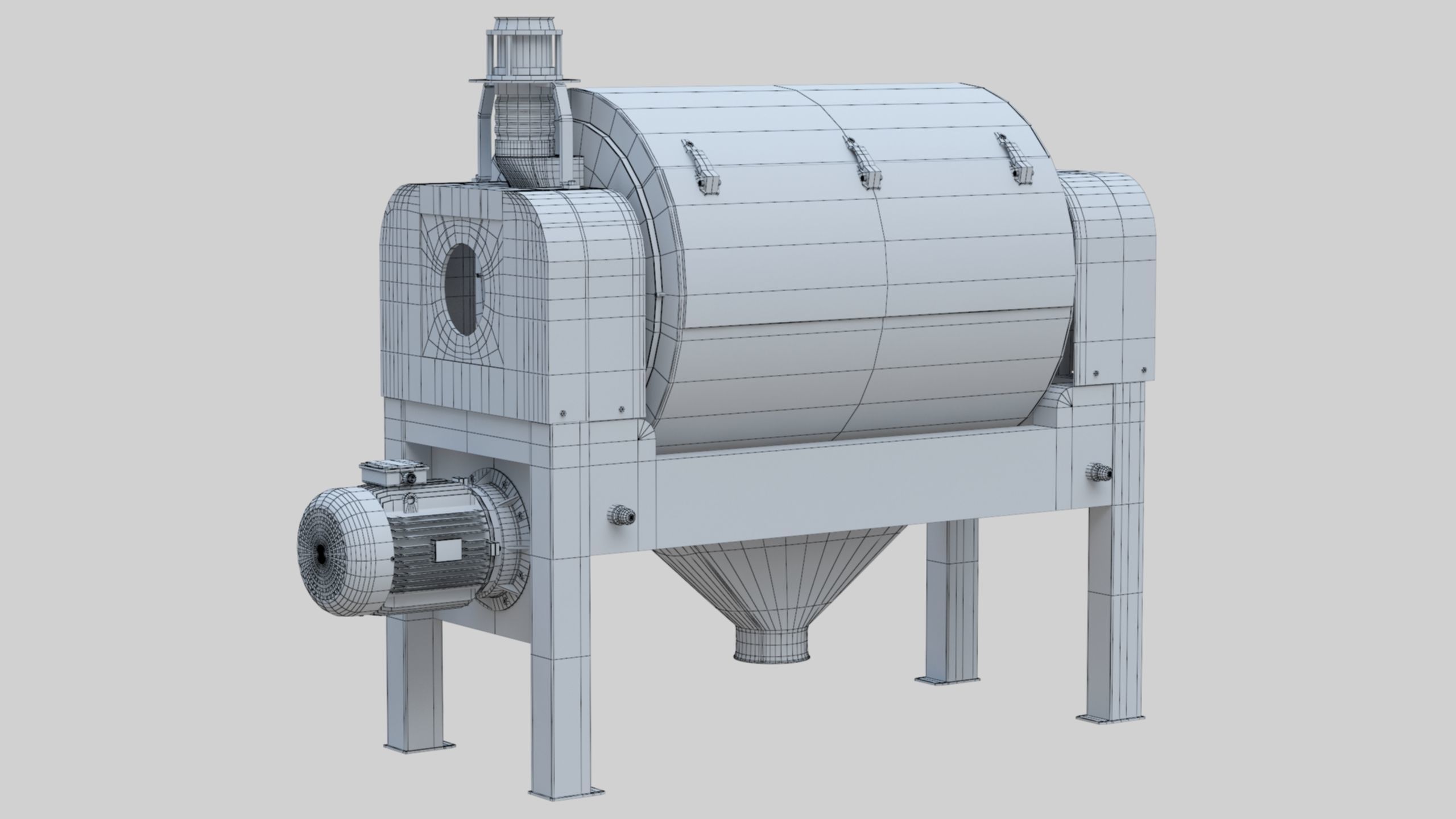 Vibro Bran Finisher - Wheat Grain Flour Milling Machine Low-poly 3D model_30