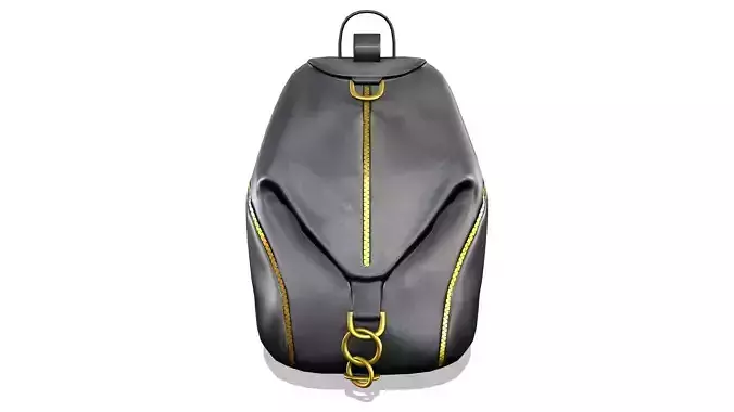 Beautiful Black Leather Fashion Backpack Bag