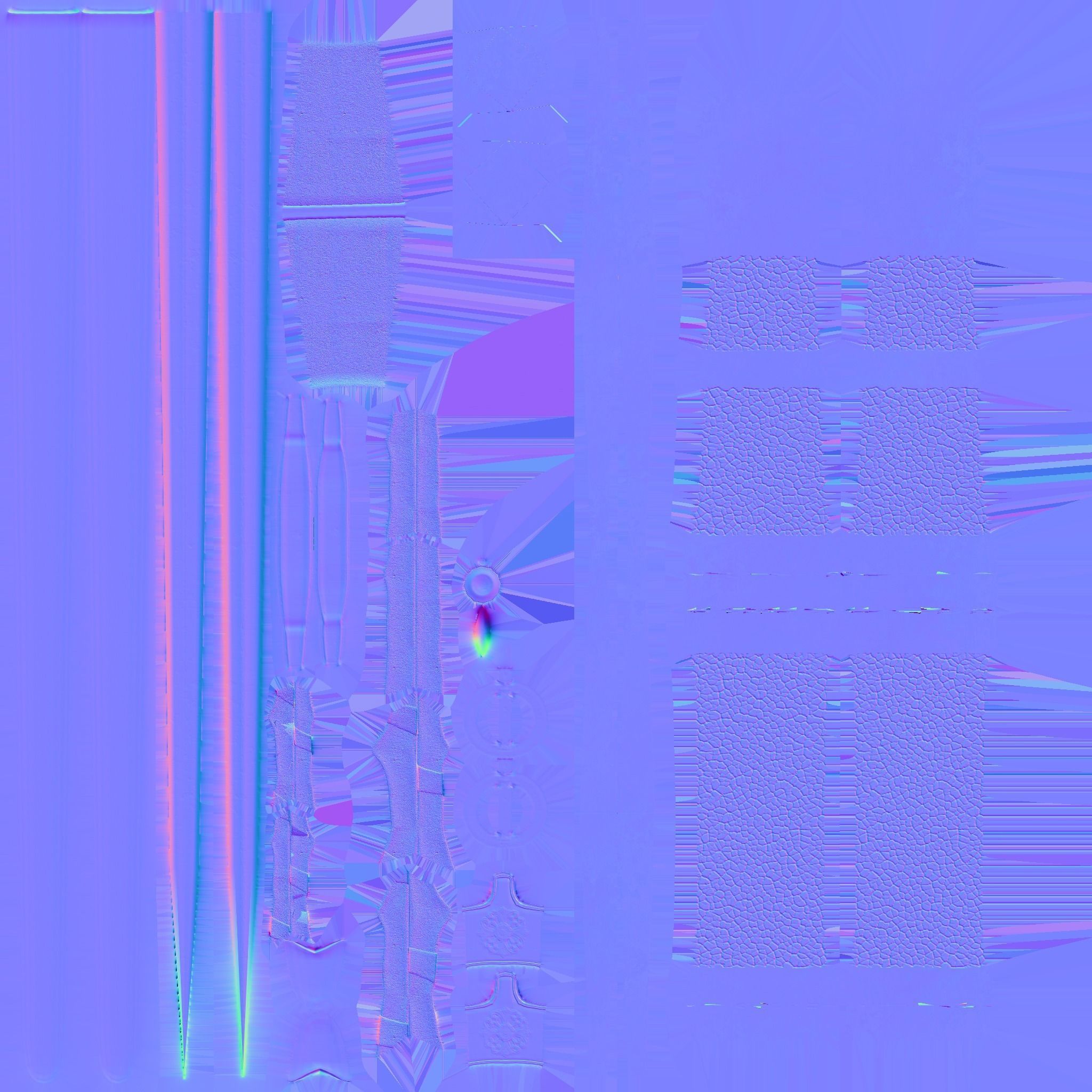 Medieval Long Knight Back Hung Sword With Scabbard Low-poly 3D model_9