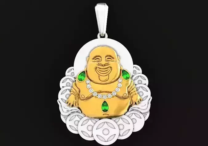  talisman lucky pendant smiling buddha  with coins 553