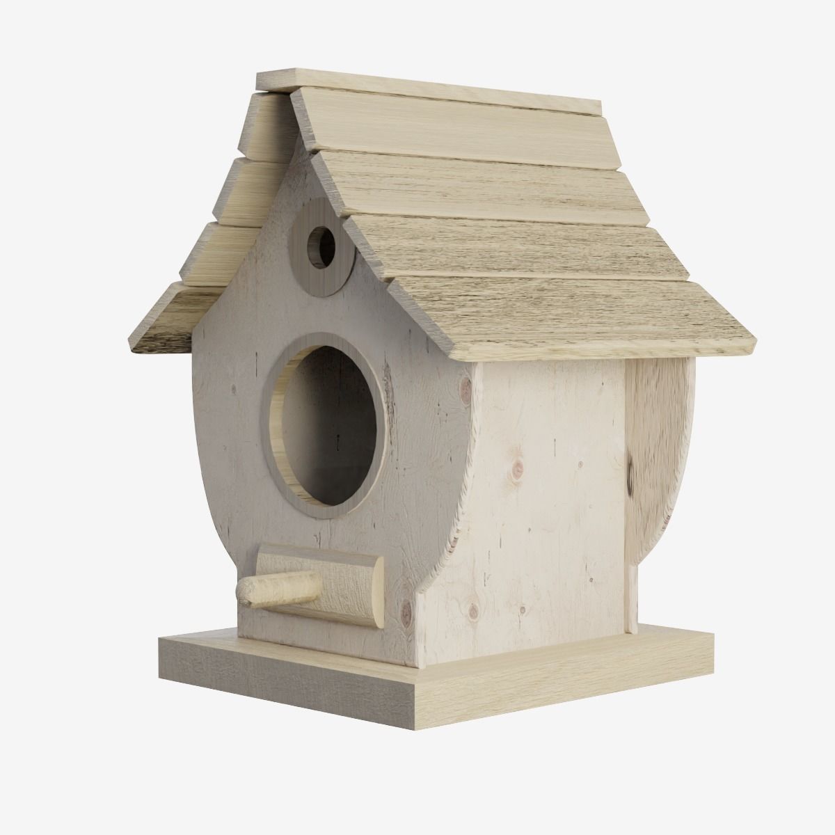 Wooden Birdhouse 03 Low-poly 3D model_6