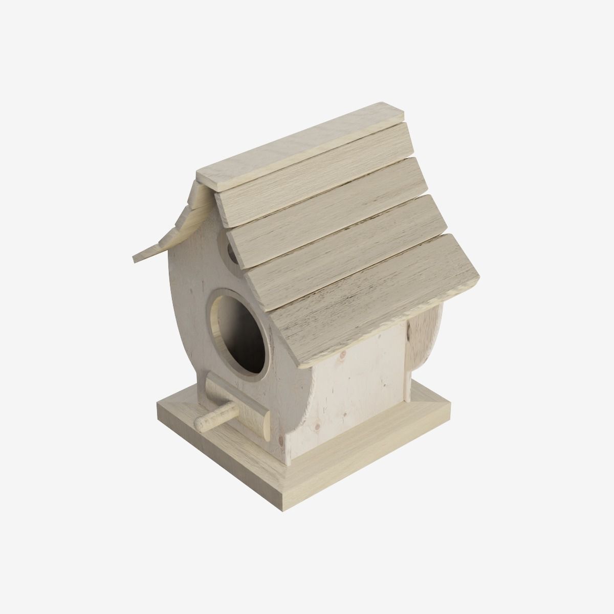 Wooden Birdhouse 03 Low-poly 3D model_11