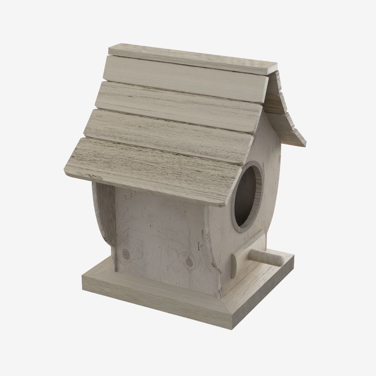Wooden Birdhouse 03 Low-poly 3D model_7