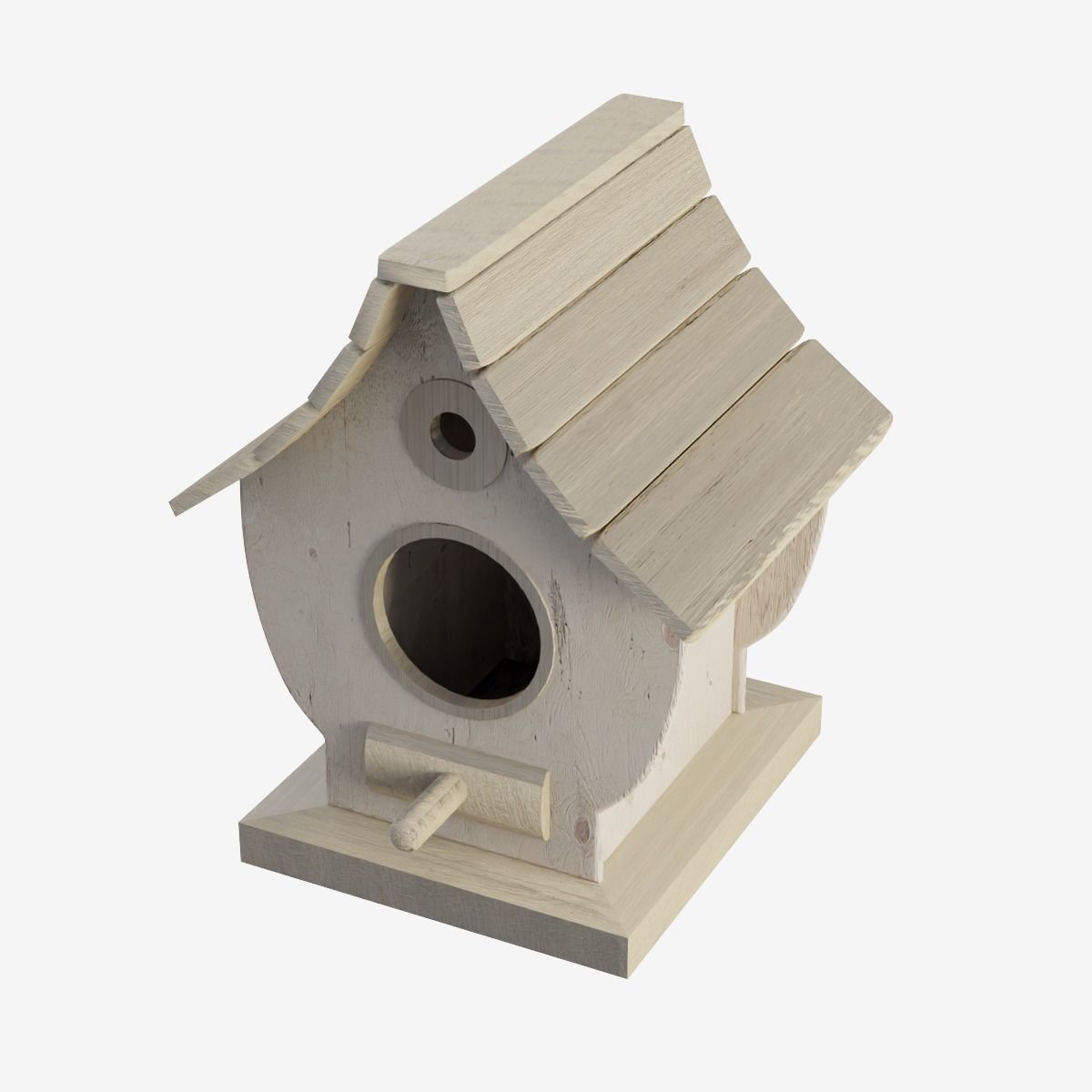 Wooden Birdhouse 03 Low-poly 3D model_10