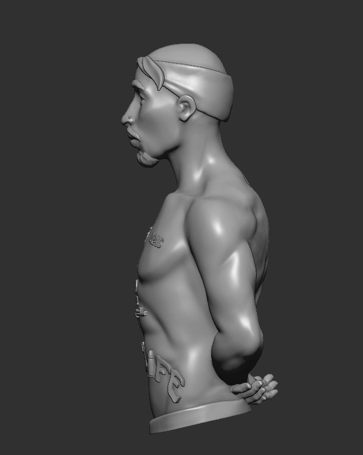 Tupac Shakur bust 3D print model_1