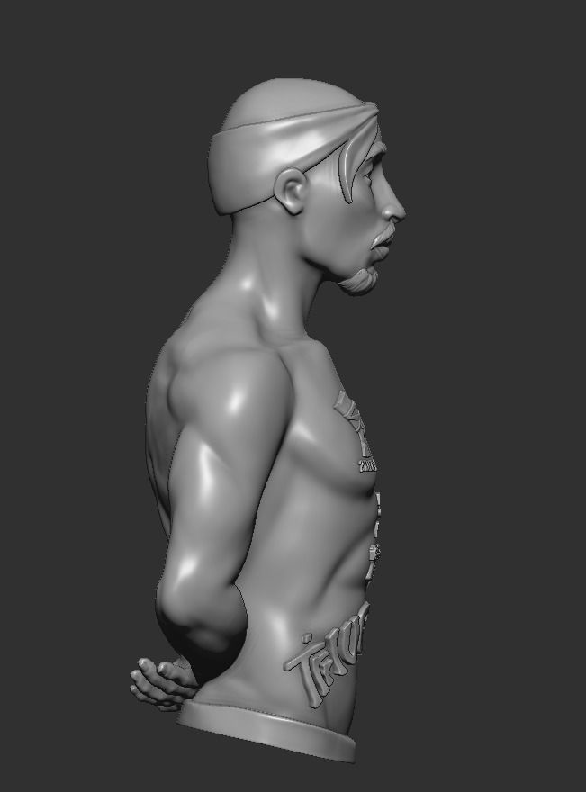 Tupac Shakur bust 3D print model_2