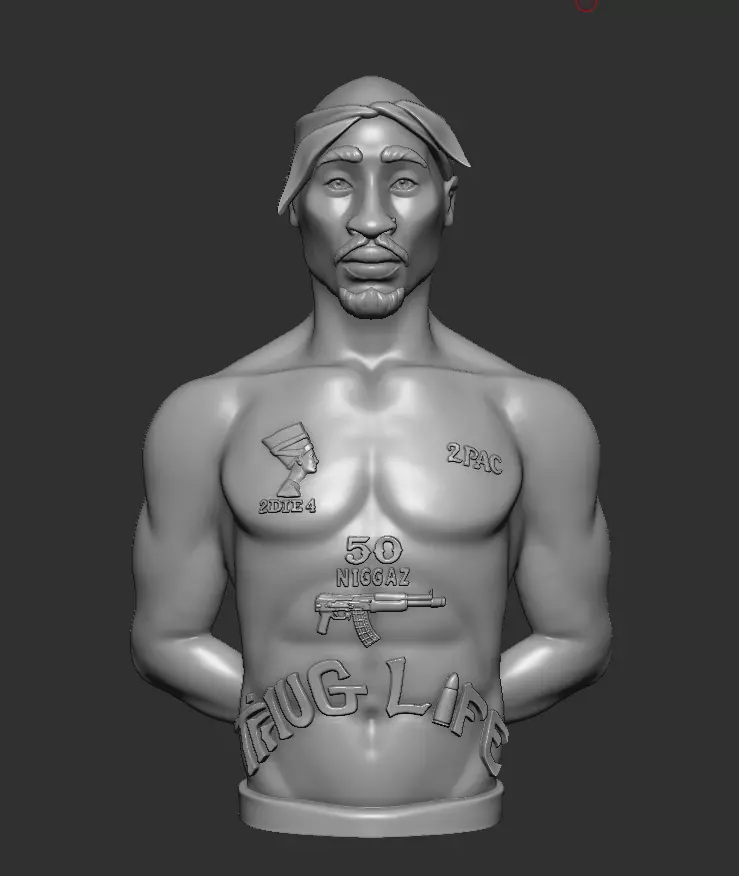 Tupac Shakur bust 3D print model_0