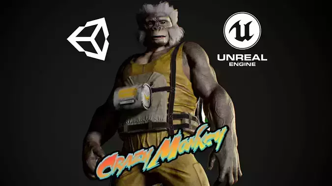 Crazy Monkey Low-poly 3D model