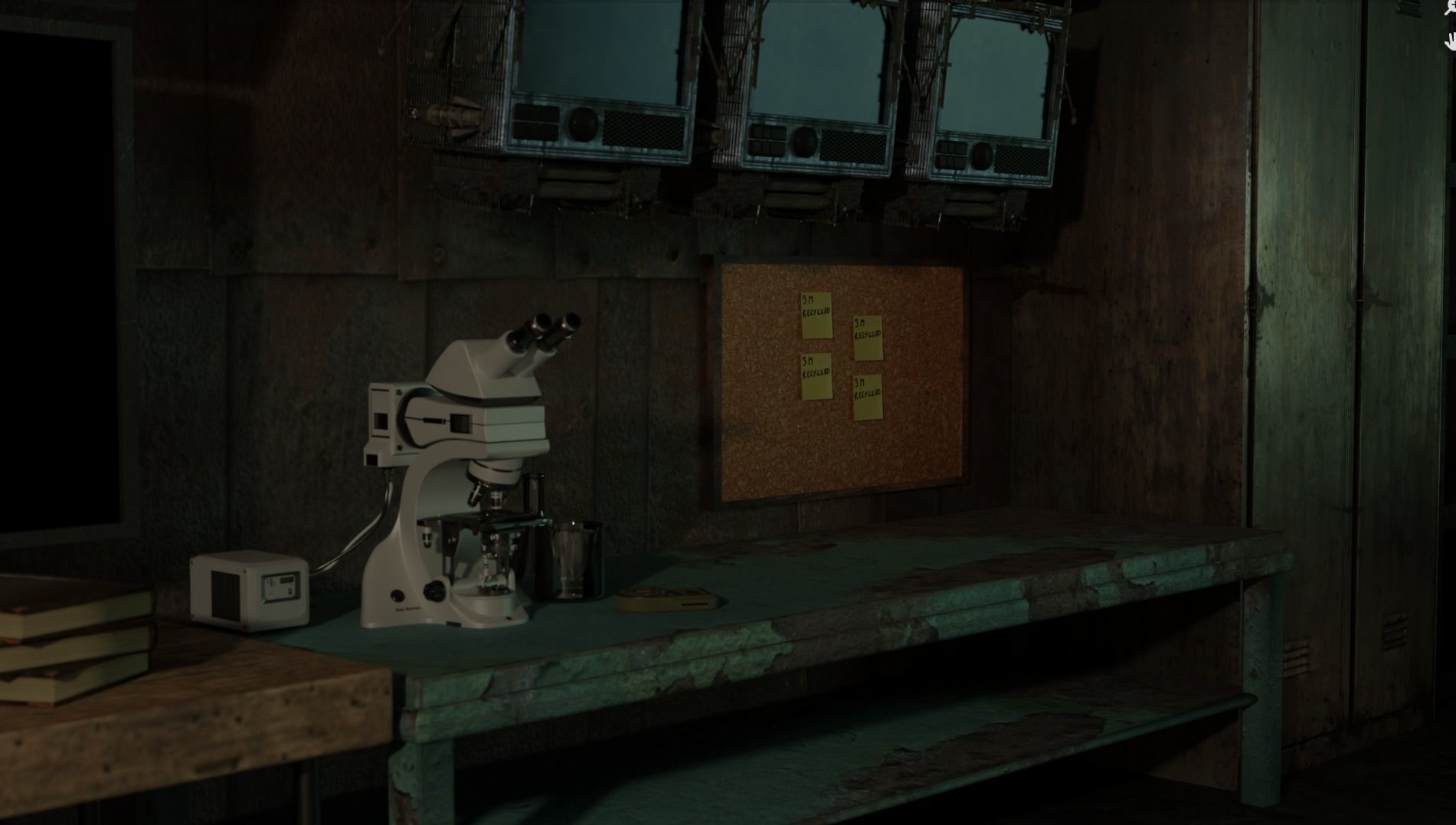 Corkboard cork board on wall Low-poly 3D model_1