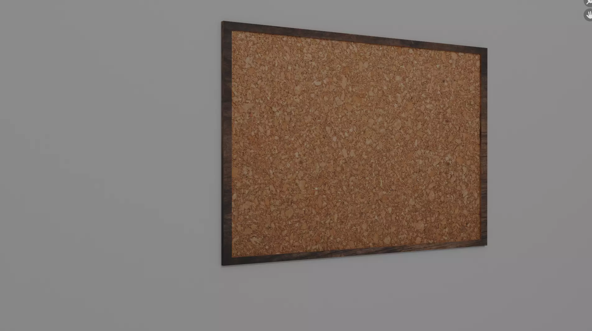 Corkboard cork board on wall Low-poly 3D model_0