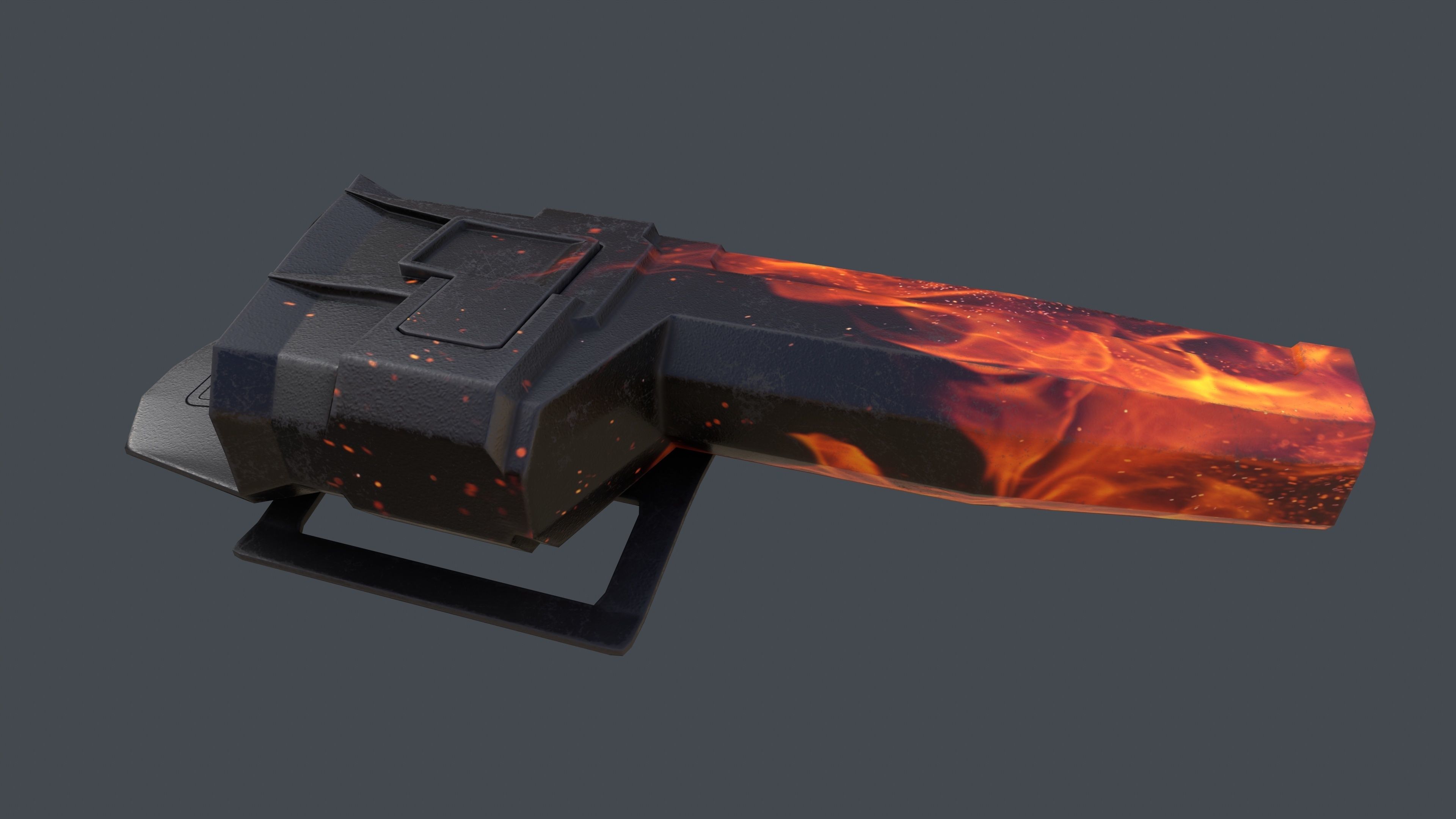 Pistol Long Range and Holster Low-poly 3D model_20