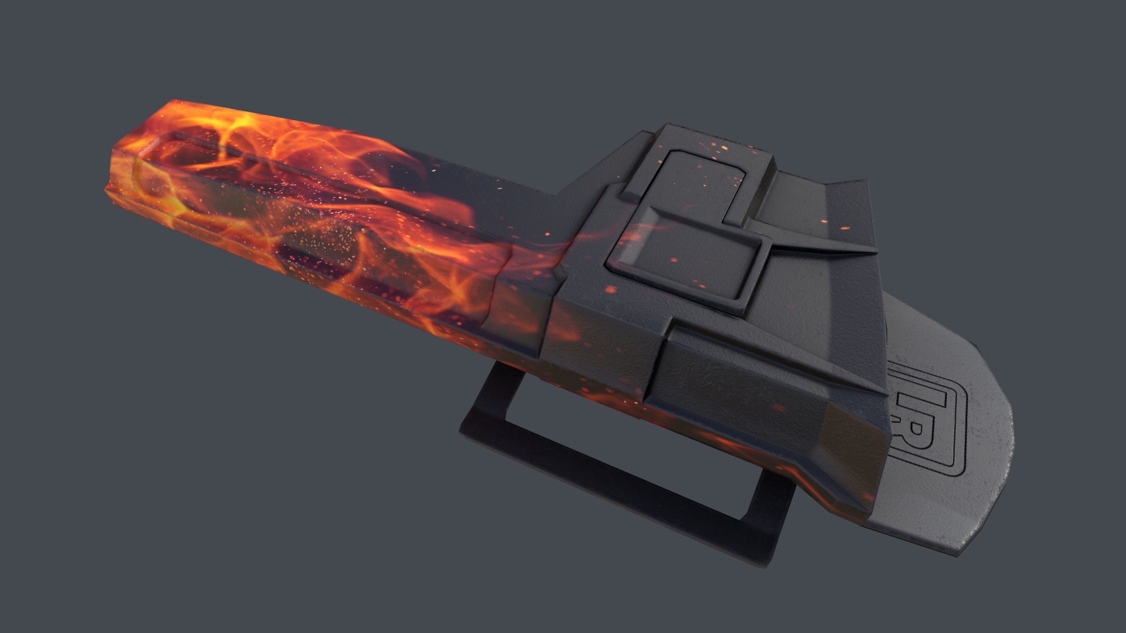 Pistol Long Range and Holster Low-poly 3D model_21