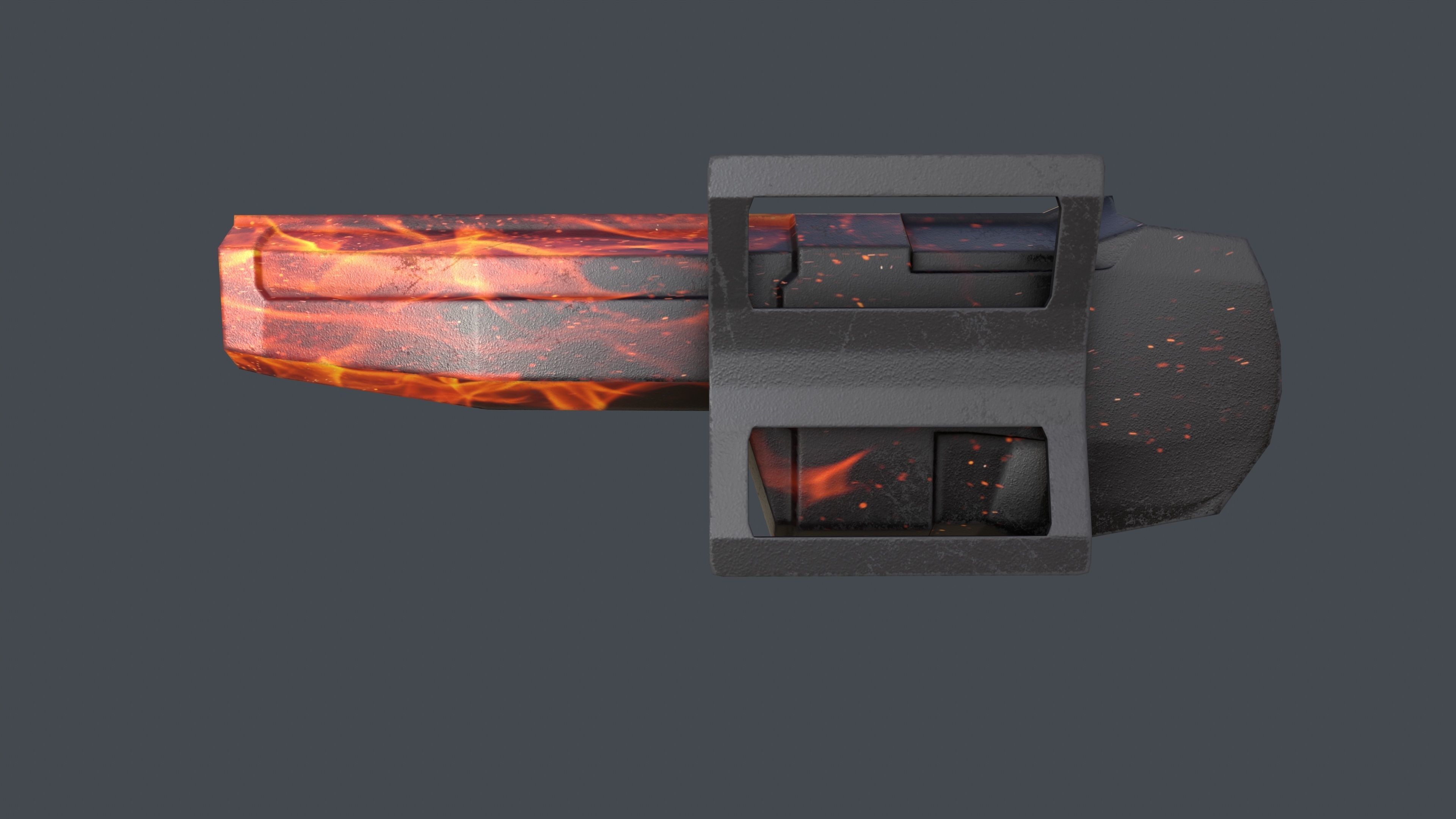 Pistol Long Range and Holster Low-poly 3D model_22