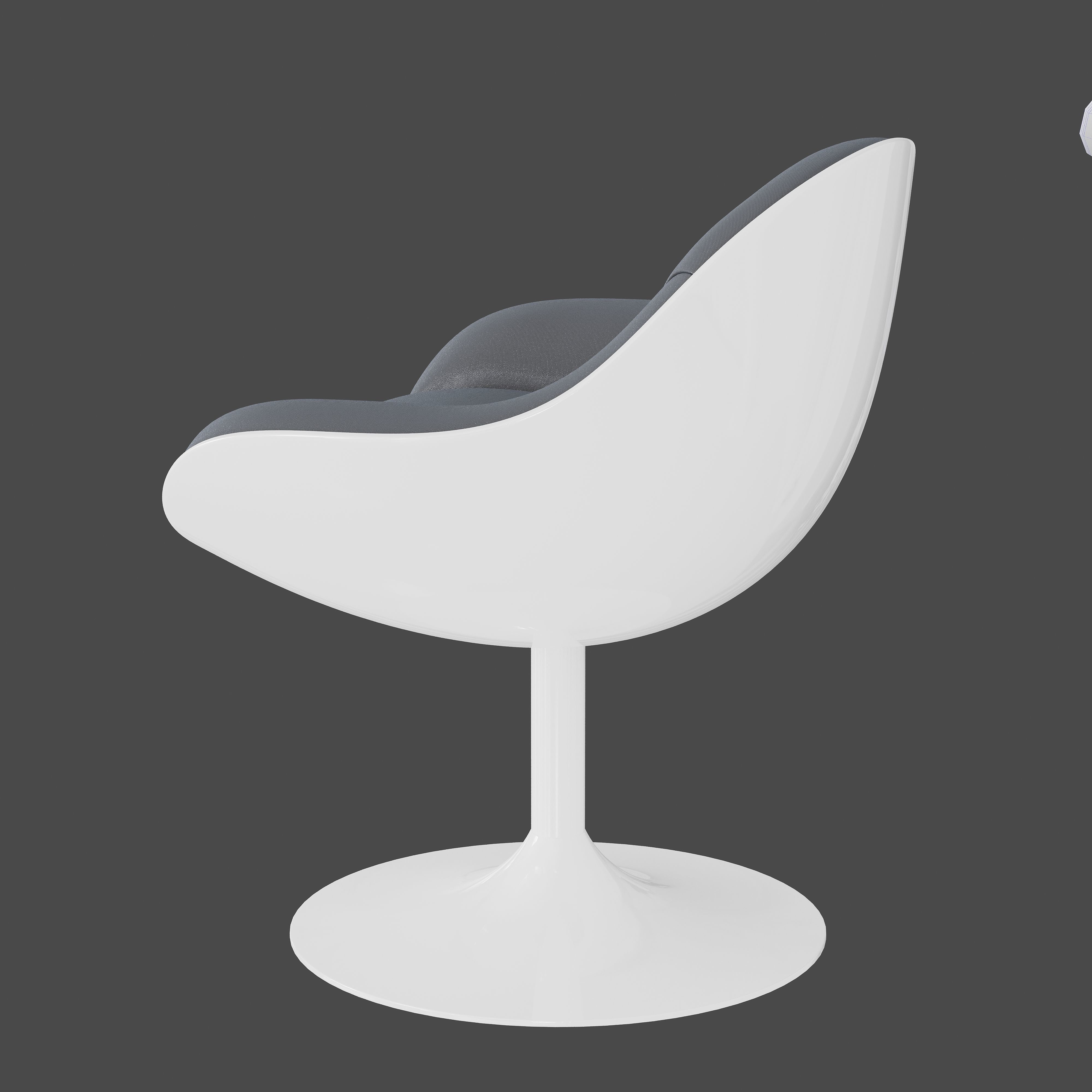chair saarinen swivel 3D model_2