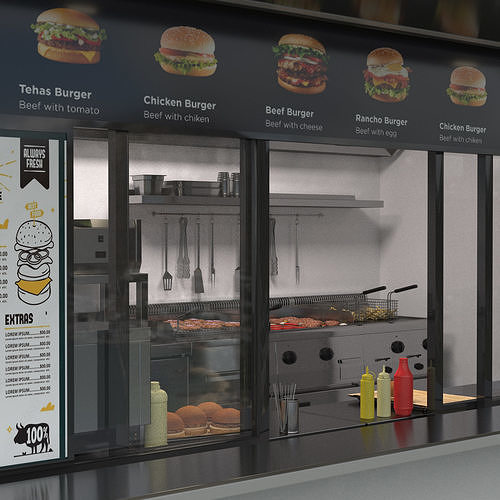 Generic Food Truck 3D model 6