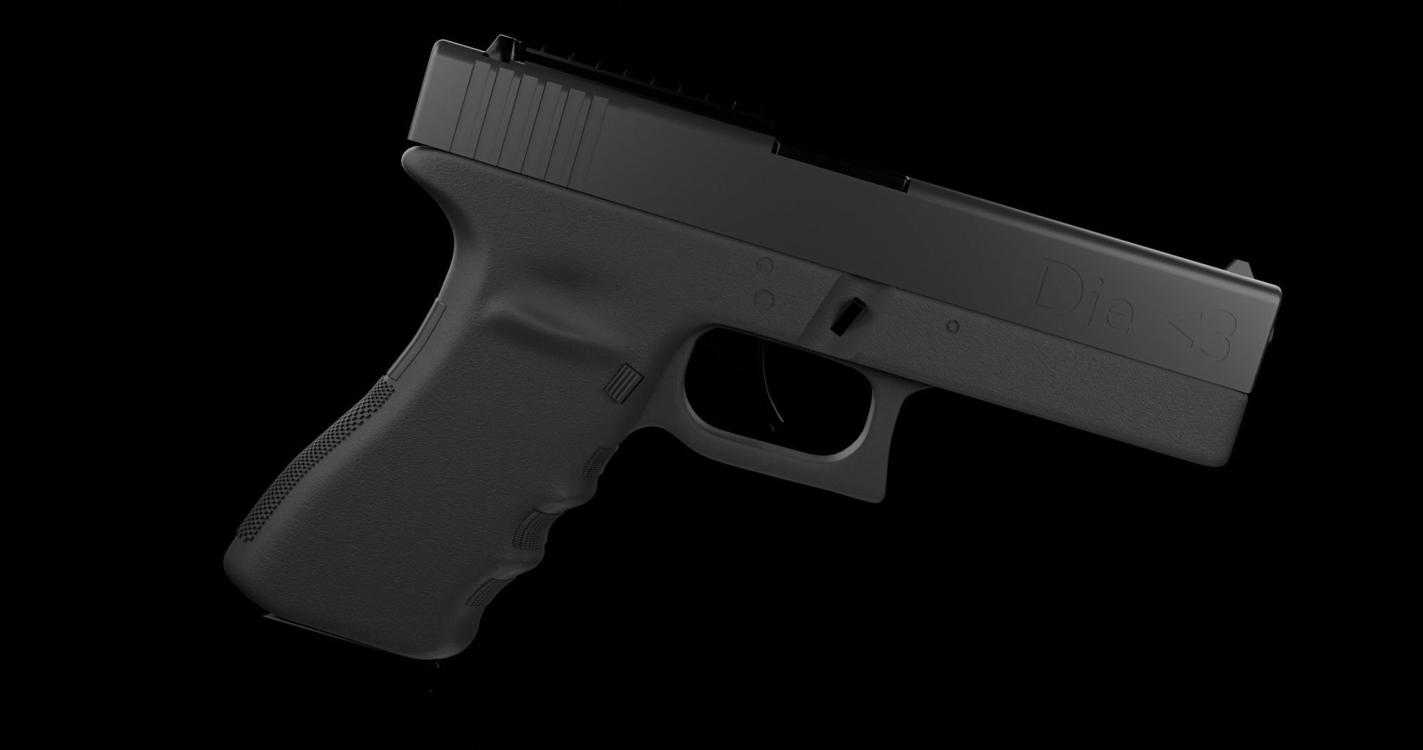 Glock-17 Low-poly 3D model_2