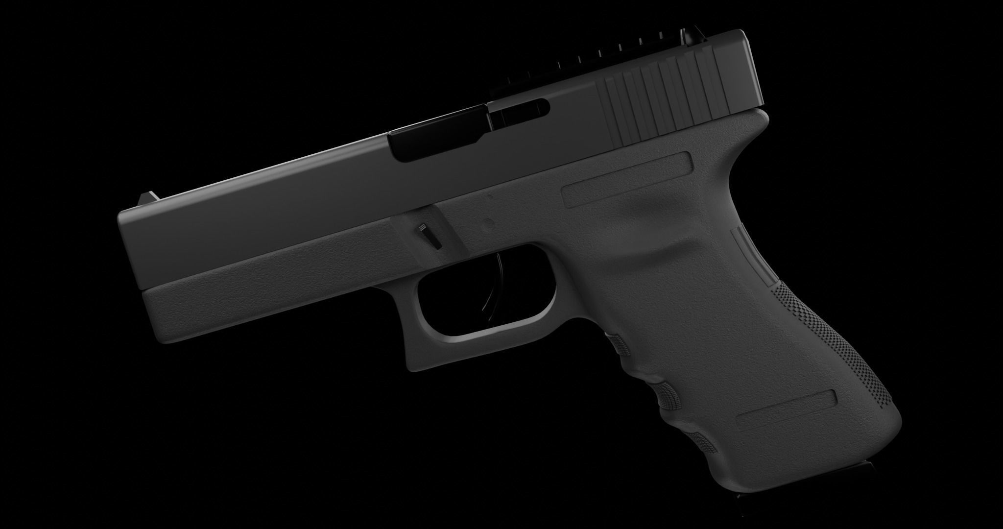 Glock-17 Low-poly 3D model_3