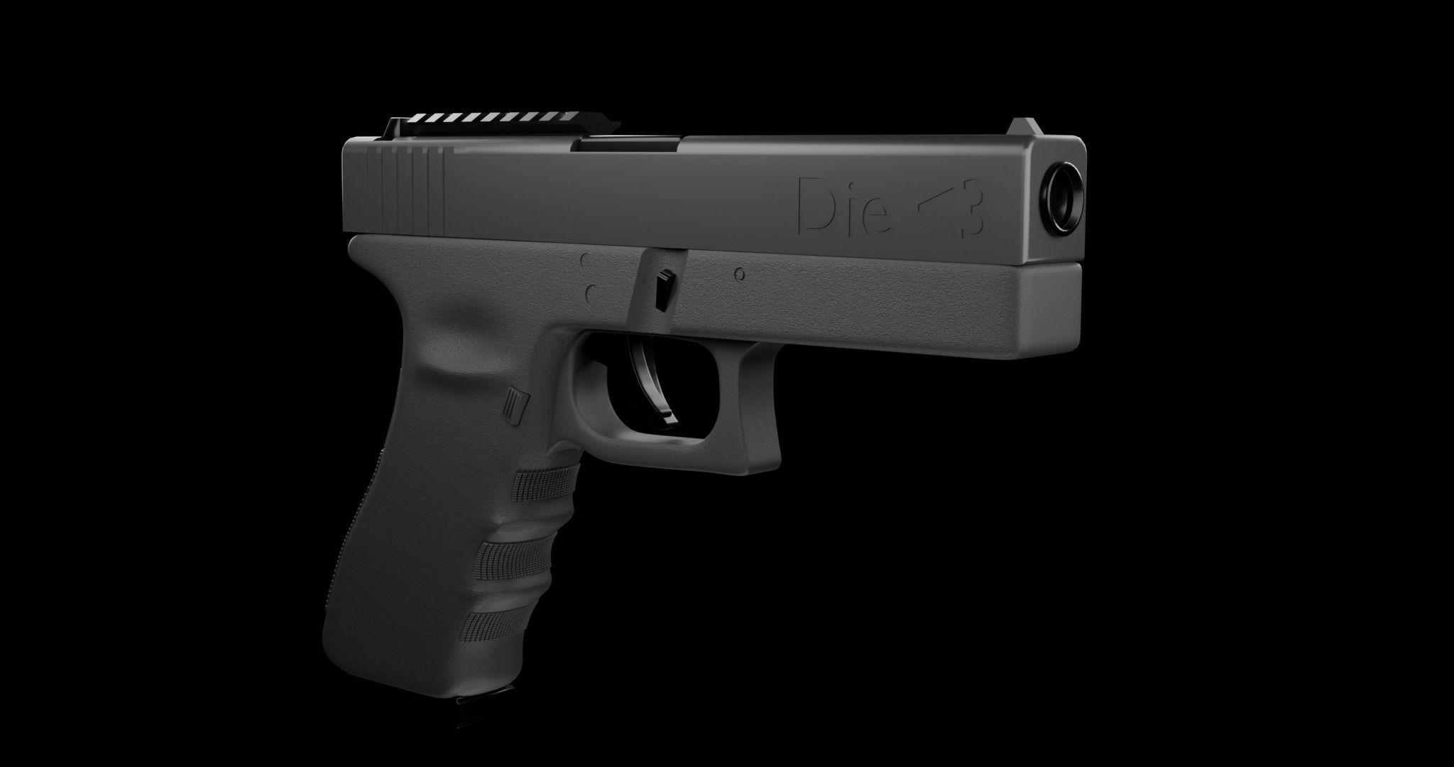 Glock-17 Low-poly 3D model_1