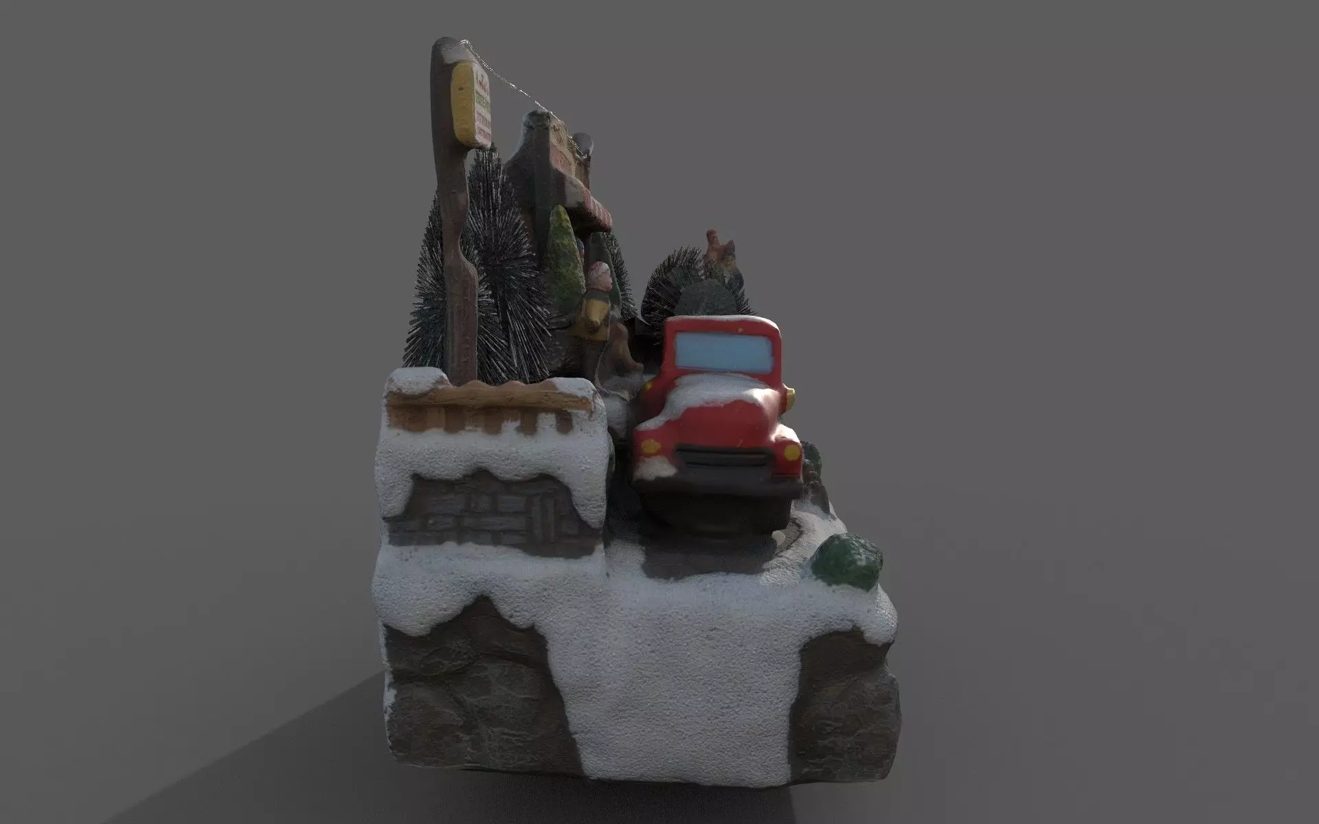 Gift box Low-poly 3D model_0