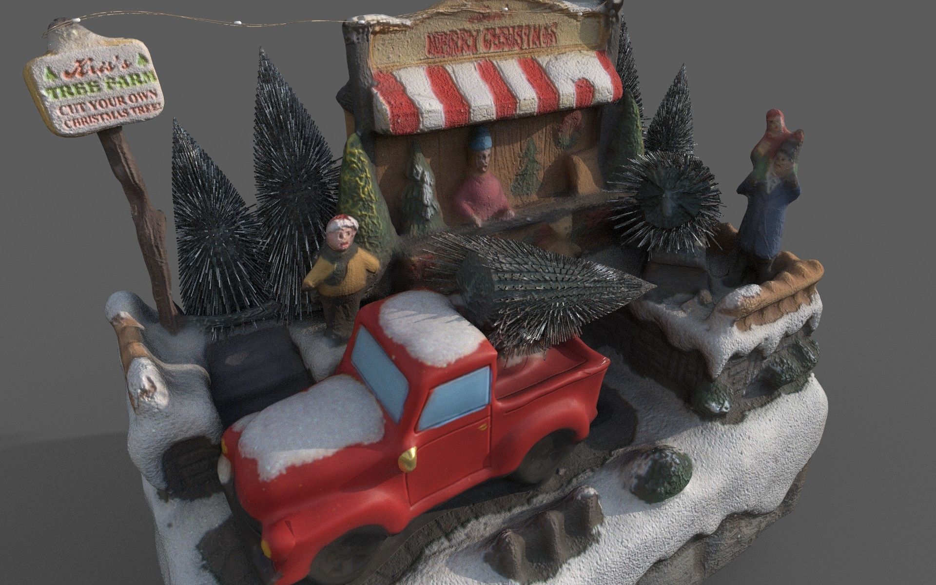 Gift box Low-poly 3D model_8