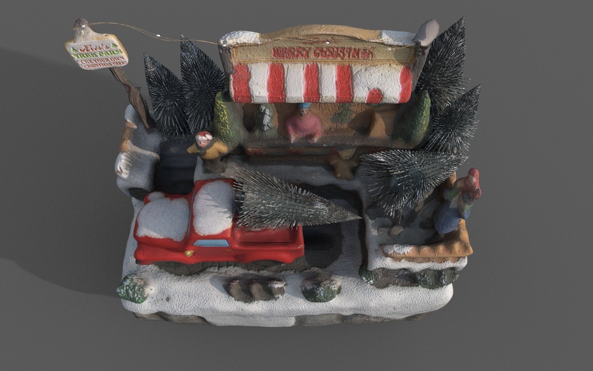 Gift box Low-poly 3D model_9