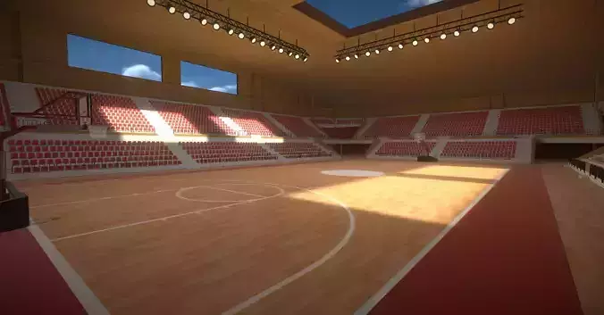 Low-Poly Basketball Arena  Low-poly 3D model