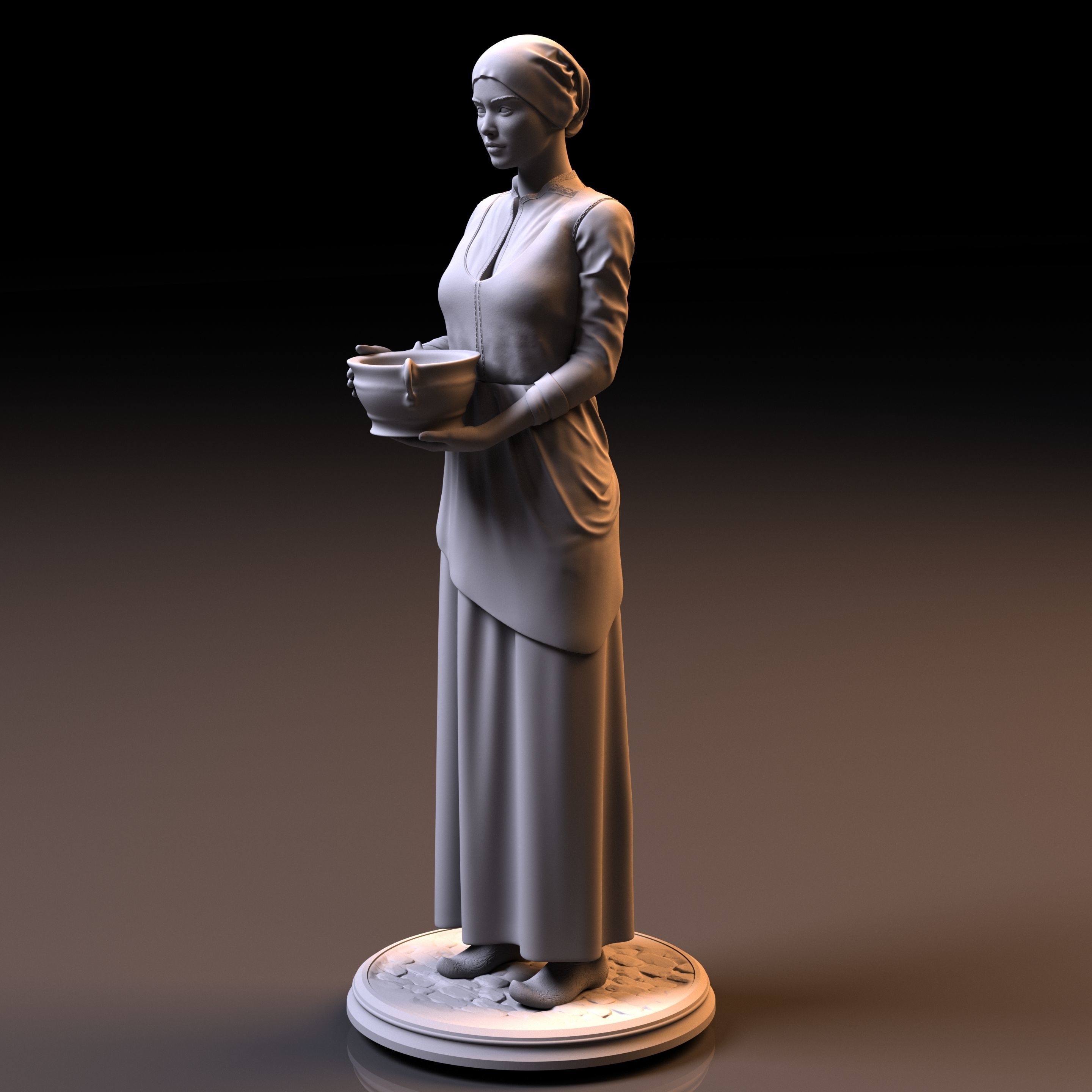 Milk maid 3D print model_1