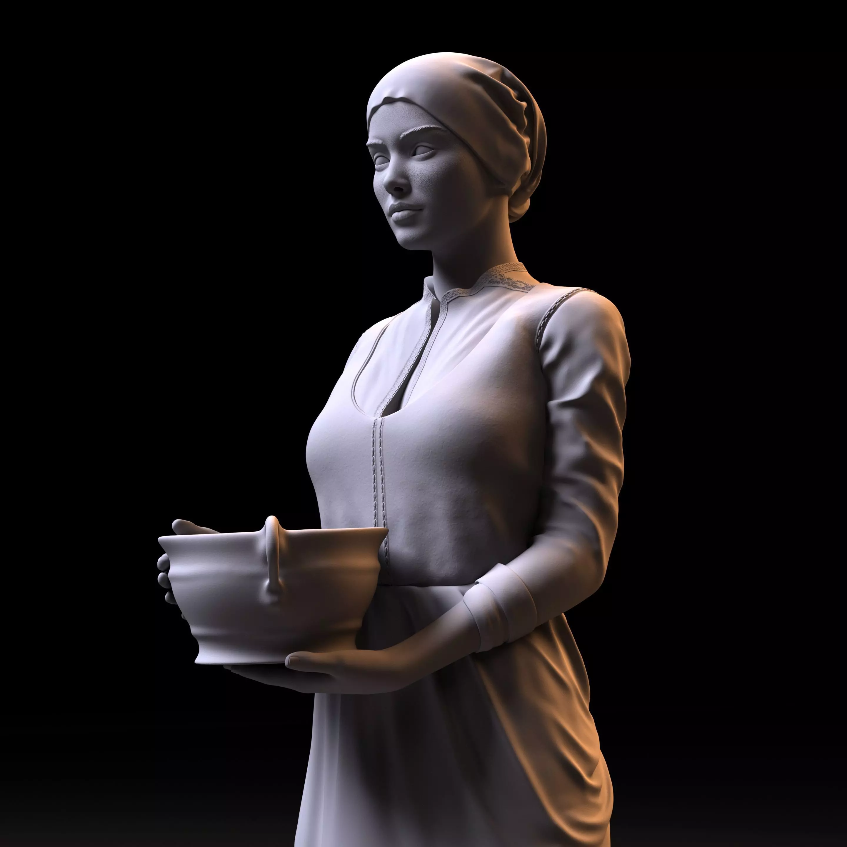 Milk maid 3D print model_0