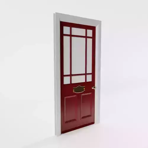 Red Victorian Front Door 3D model