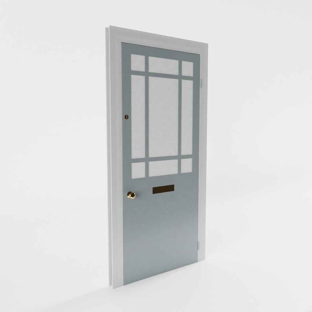 Red Victorian Front Door 3D model_1
