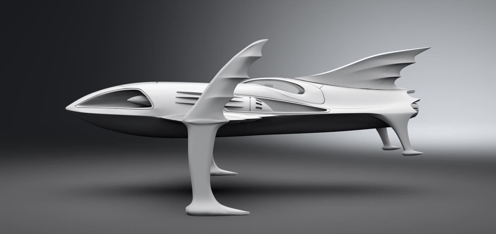 Bat Ski Boat Scale model 3D print model_1