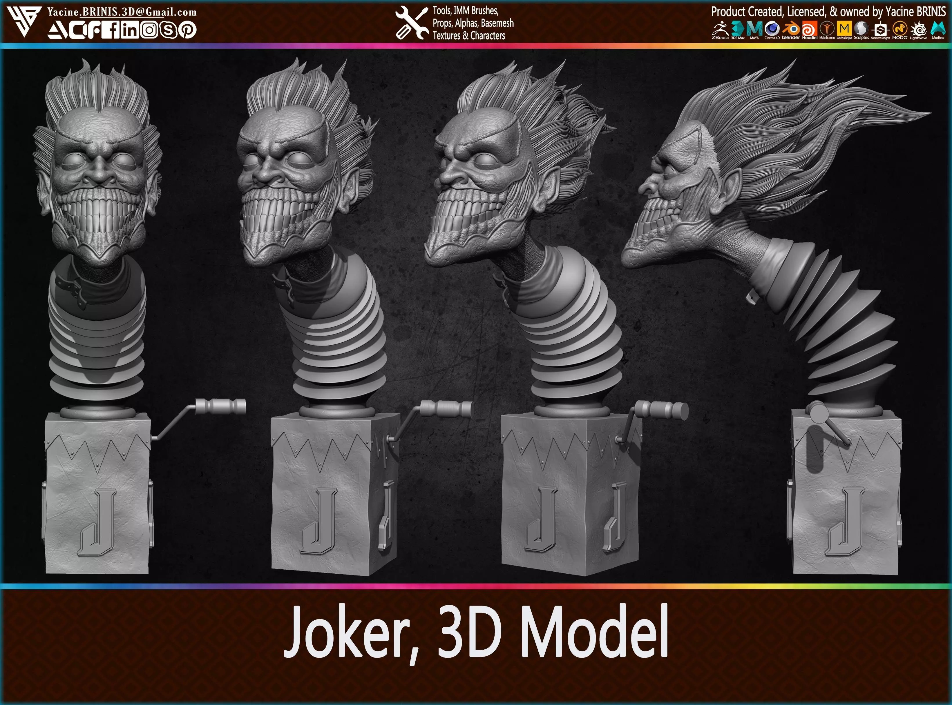 Joker 3D Model fire extinguisher 3D print model_0
