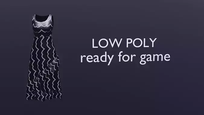 3d low poly female frock
