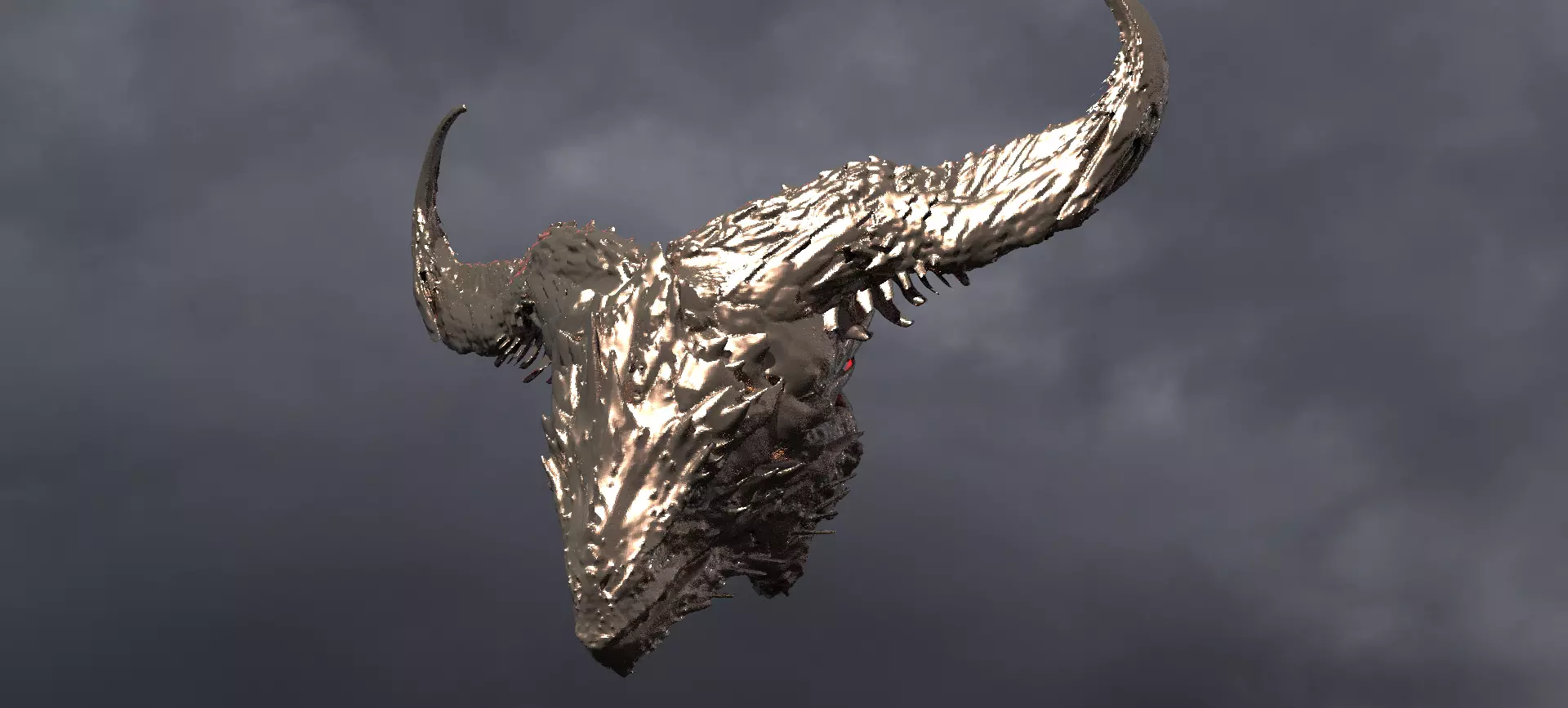 Horned Lizard Dragon Head Mount 1 3D model_0