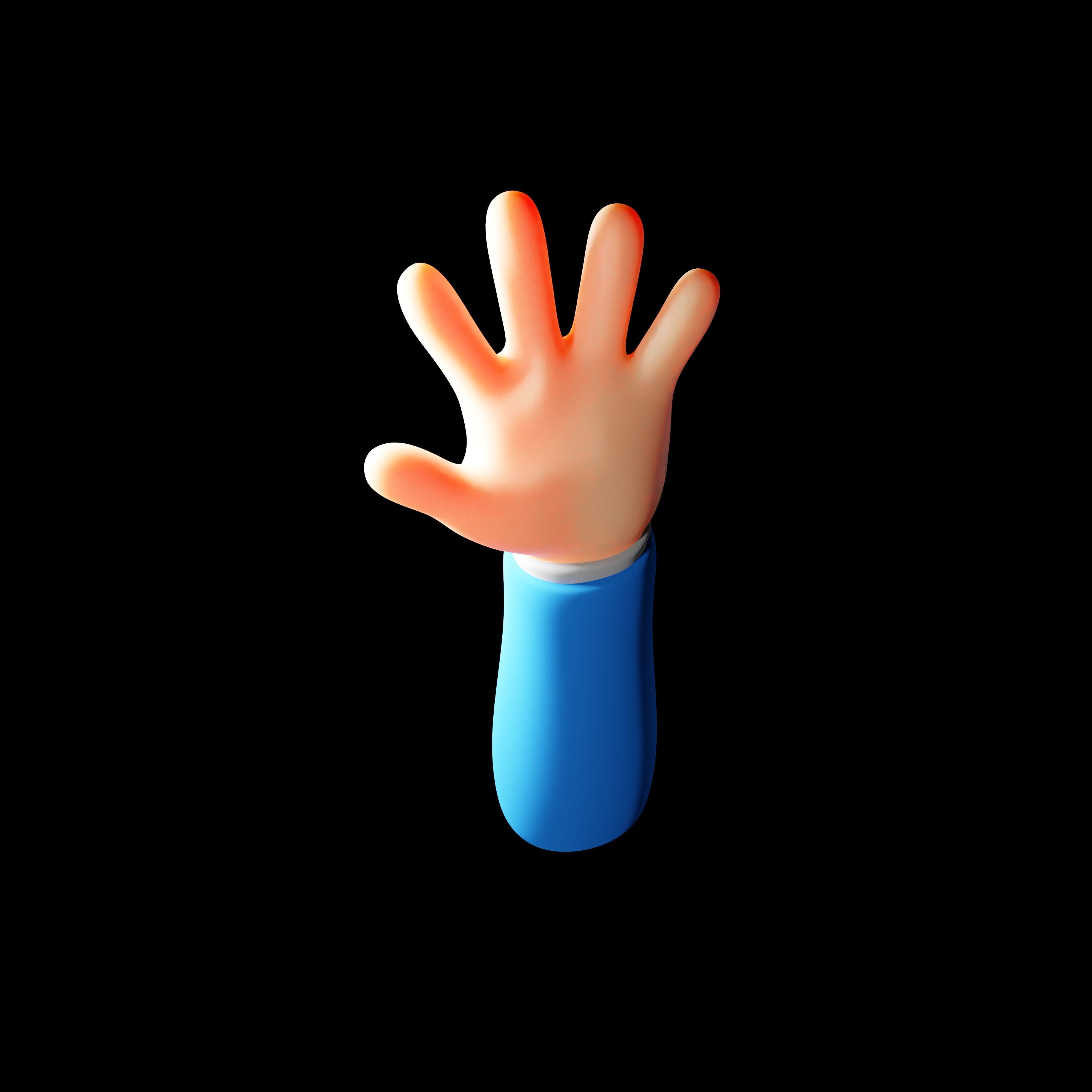 cartoon hand 3D model_1