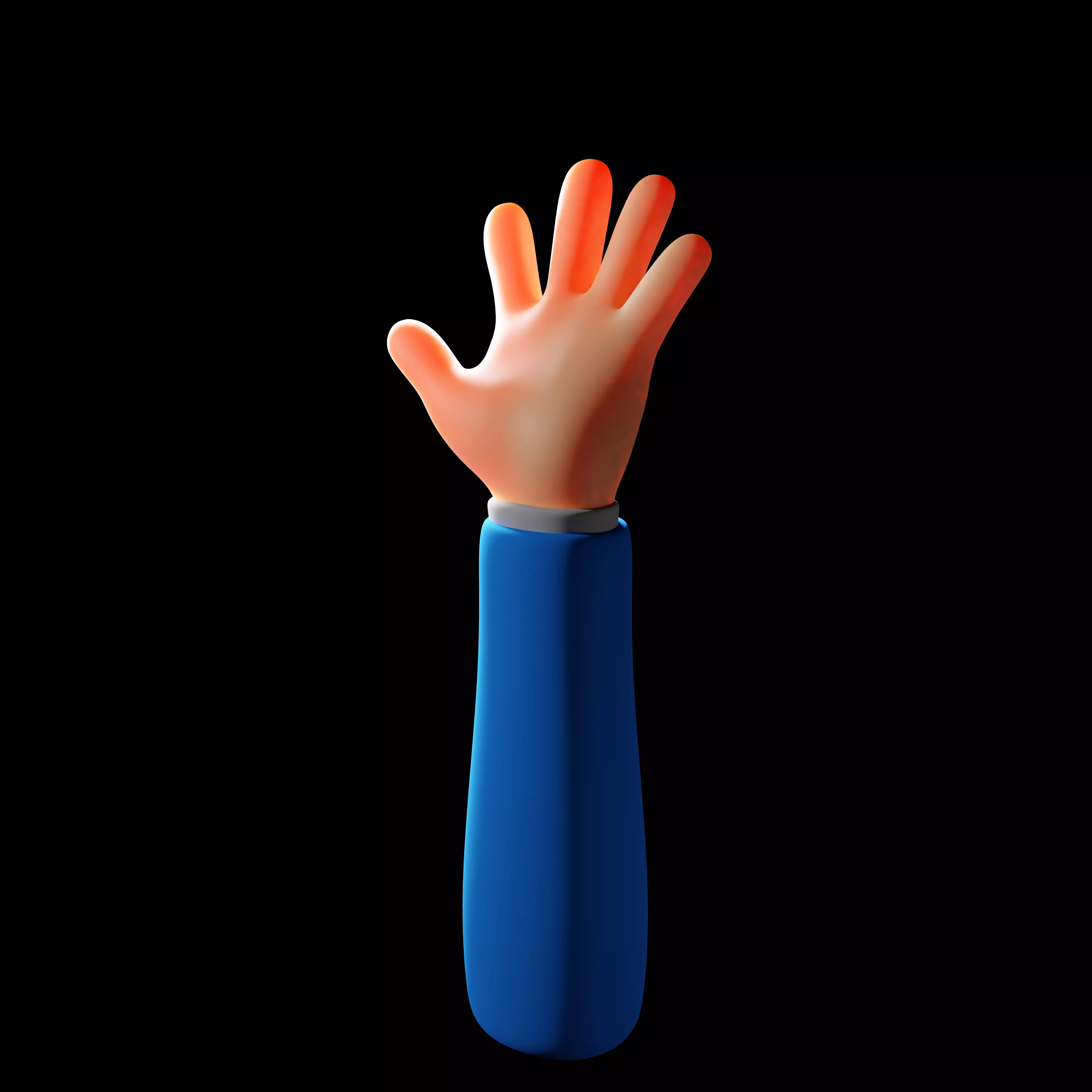 cartoon hand 3D model_0