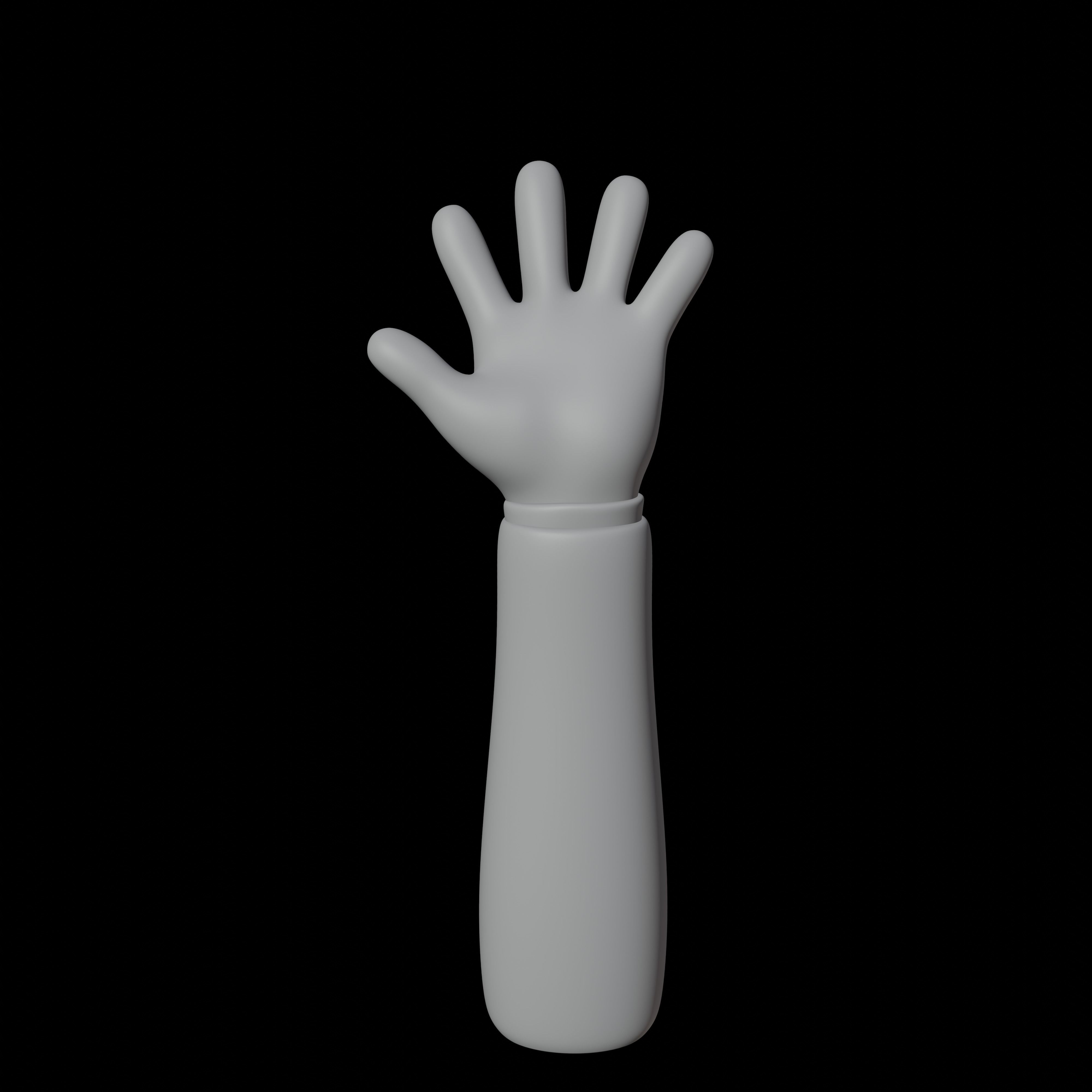 cartoon hand 3D model_2