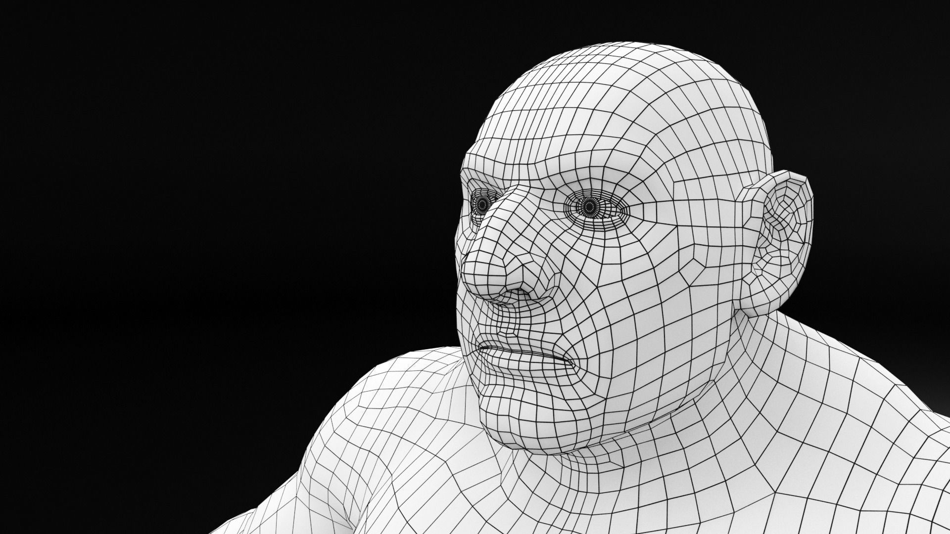 Muscular dwarf base model Low-poly 3D model_2