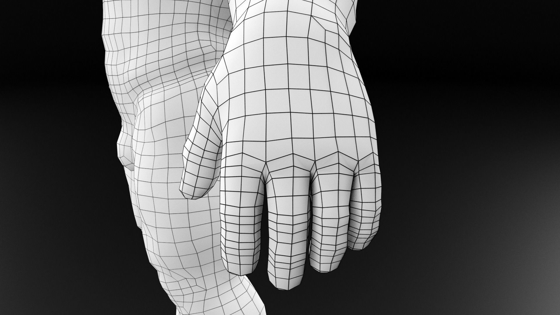 Muscular dwarf base model Low-poly 3D model_7