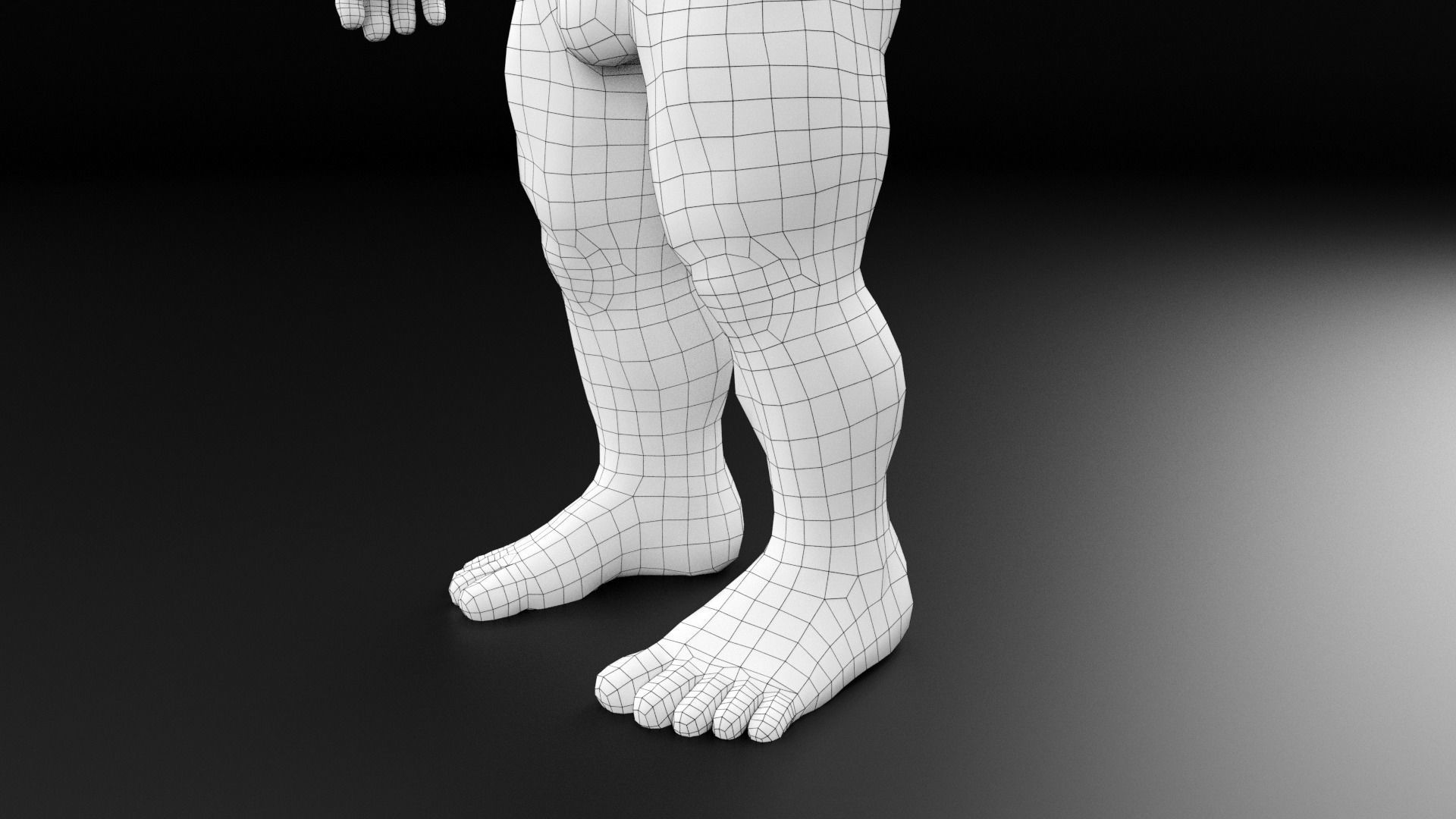Muscular dwarf base model Low-poly 3D model_8