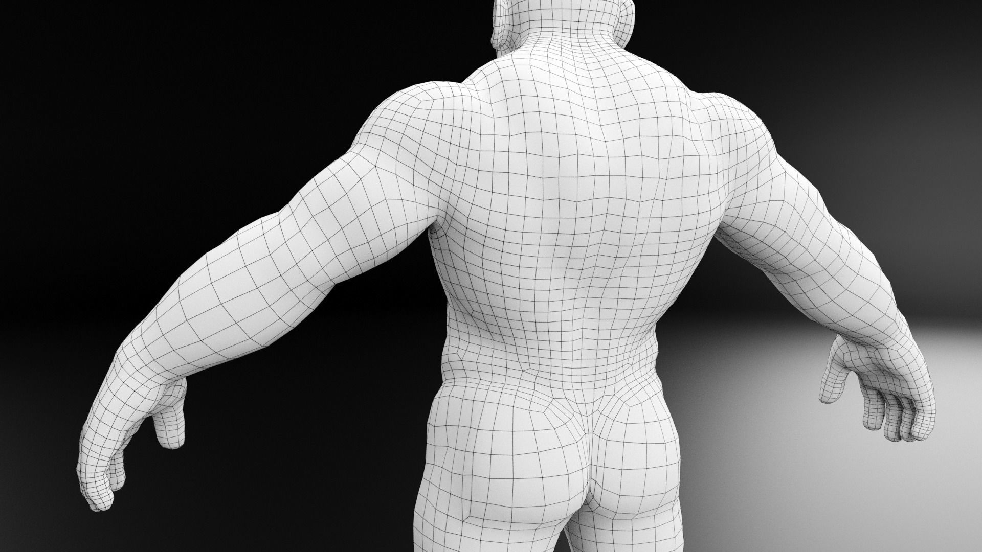 Muscular dwarf base model Low-poly 3D model_5