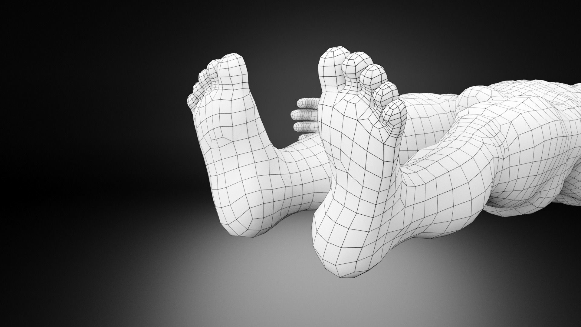 Muscular dwarf base model Low-poly 3D model_10