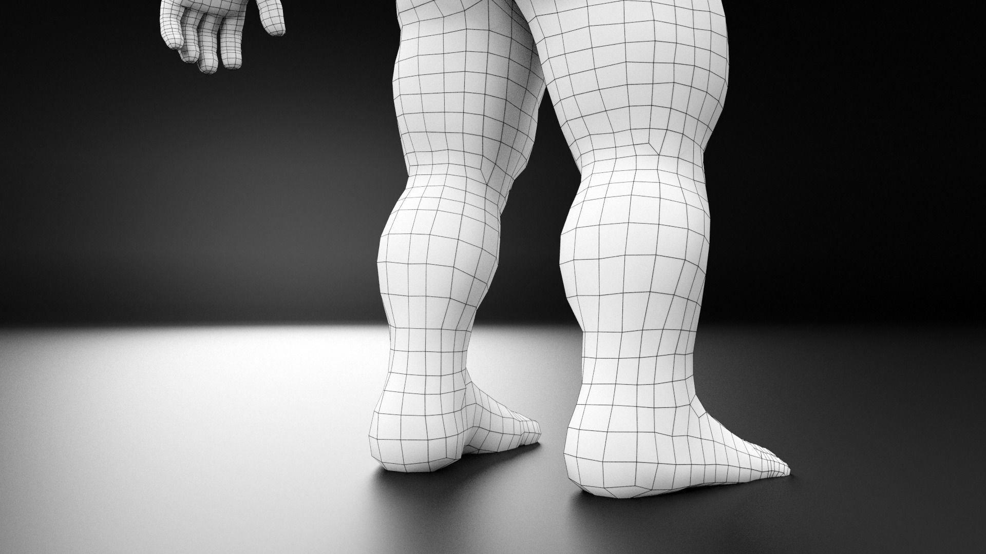 Muscular dwarf base model Low-poly 3D model_9