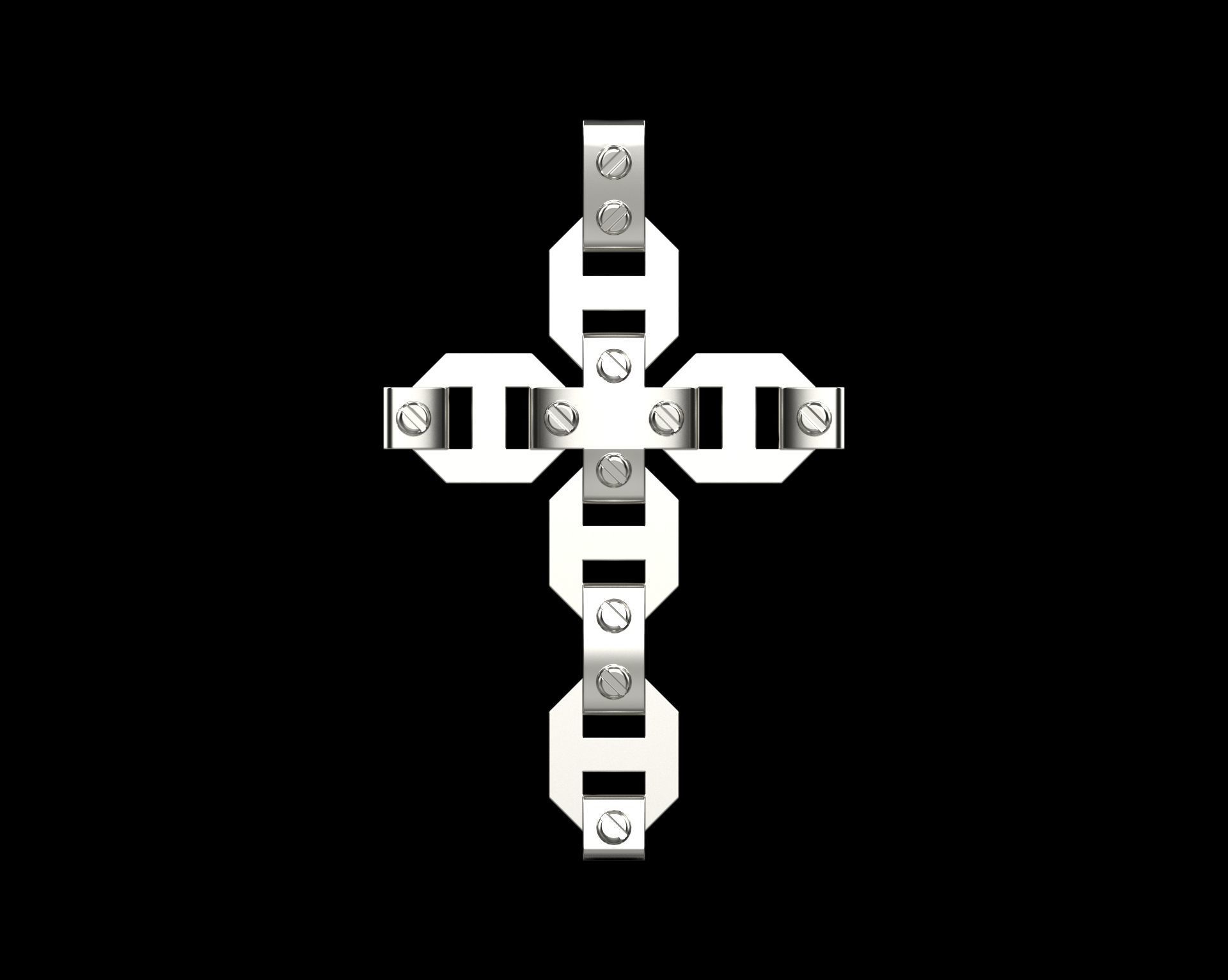Pendant Cross without Diamonds N20 3D print model_2