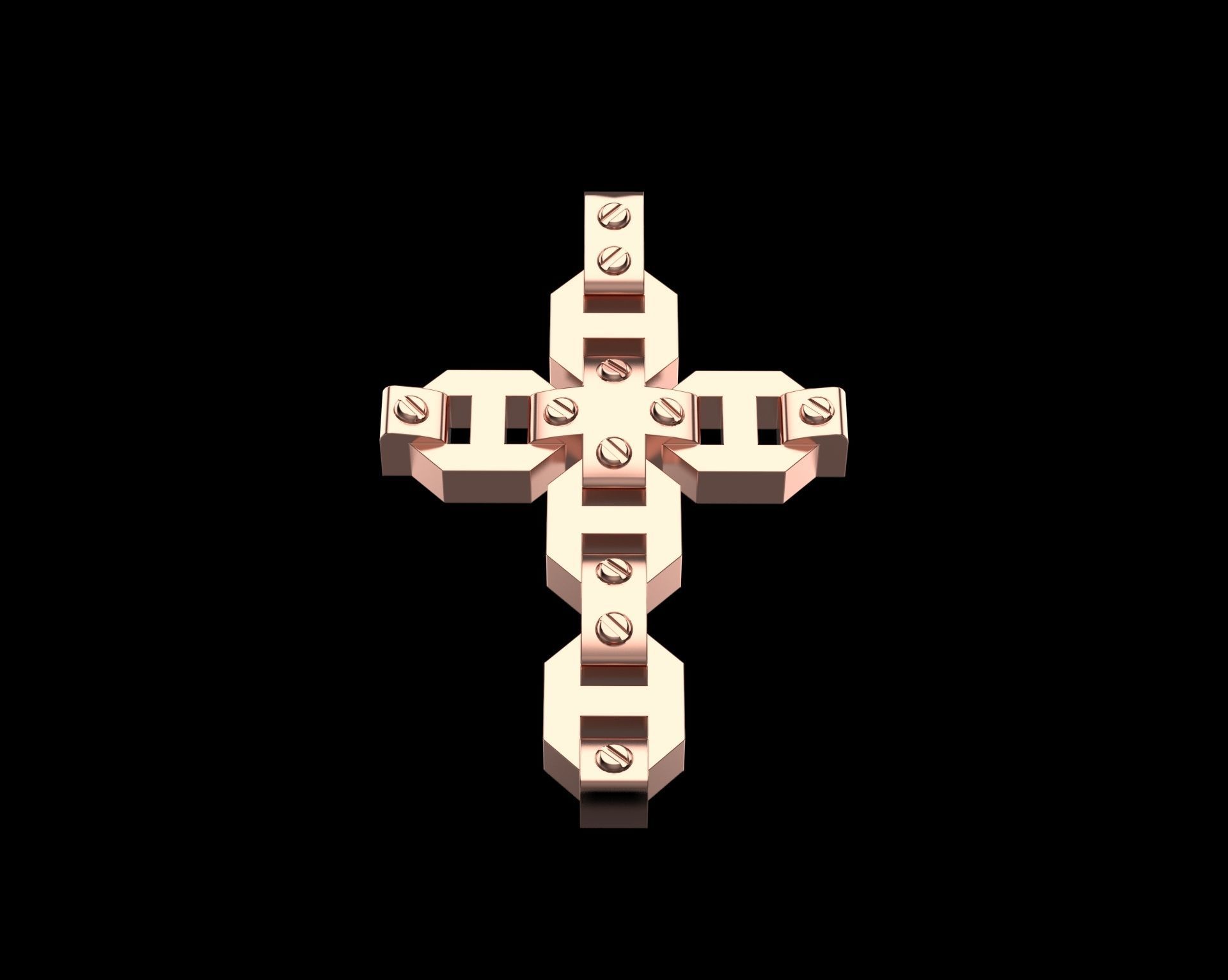 Pendant Cross without Diamonds N20 3D print model_15